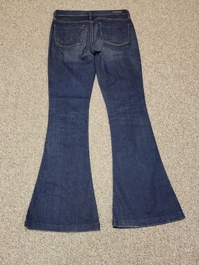Citizens Of Humanity Mid Rise Dark Blue Wide-Leg Flare Jeans Sz 27 Festival